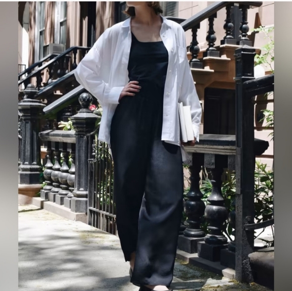 Everlane Satin Black Wide-Leg Pants - Picture 6 of 6